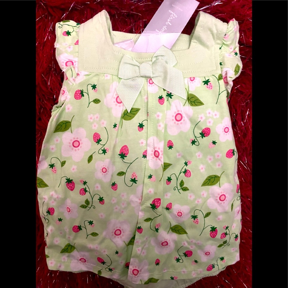 Strawberry and mint romper